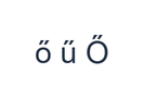 PNG شامل ردیف تمرینی مجارستانی ő ű Ő.